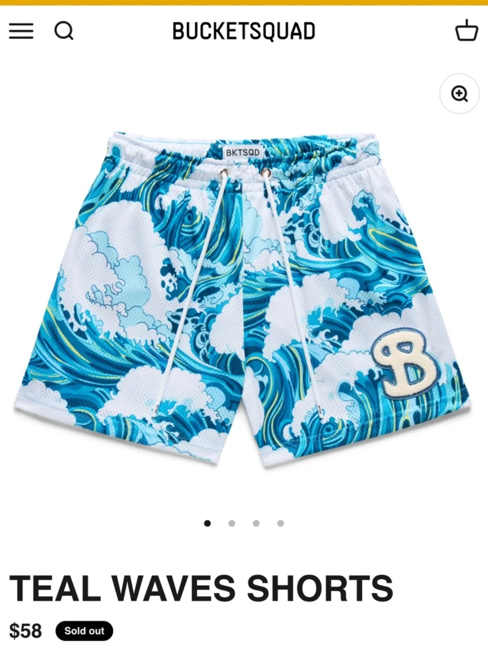 Bucketsquad Kids Wave Print Athletic Shorts - Picture 5 of 5